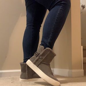 Gently worn Ugg Aika Suede Sneaker Bootie in Mole